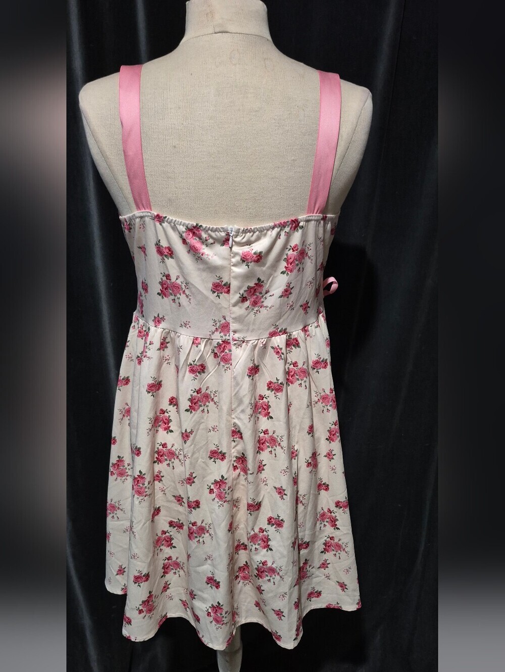 Pink Floral Tie-Back Dress - Picture 3 of 7